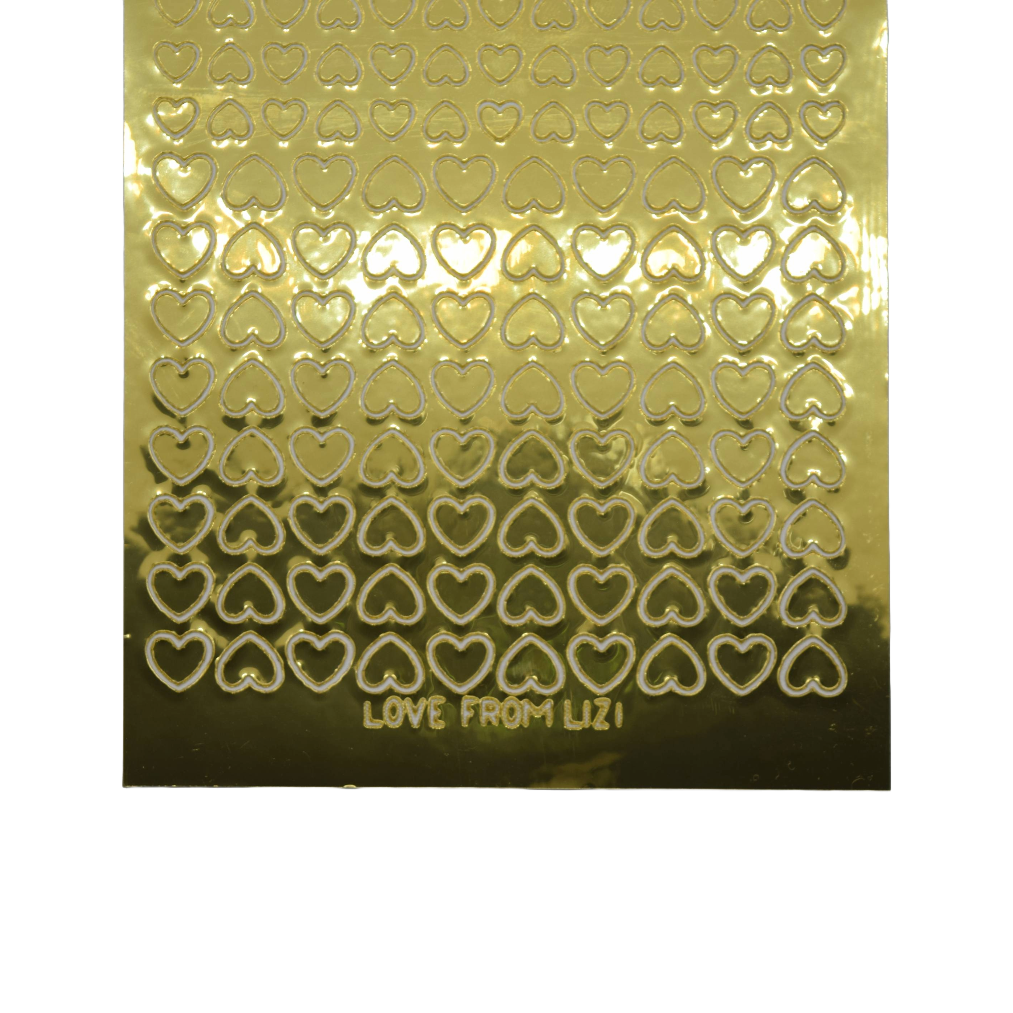 Mini Heart Gold Mirror Peel-Off Stickers